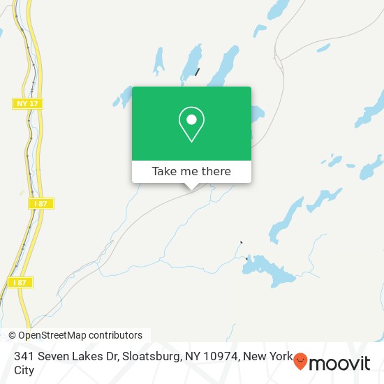 Mapa de 341 Seven Lakes Dr, Sloatsburg, NY 10974