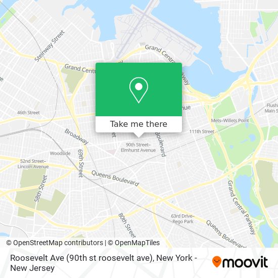Mapa de Roosevelt Ave (90th st roosevelt ave)