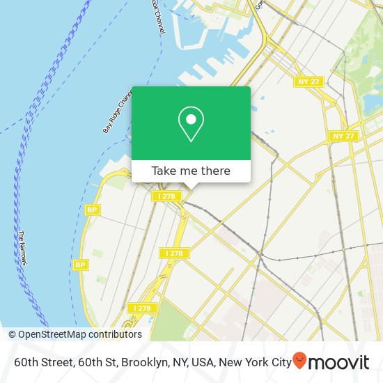 Mapa de 60th Street, 60th St, Brooklyn, NY, USA