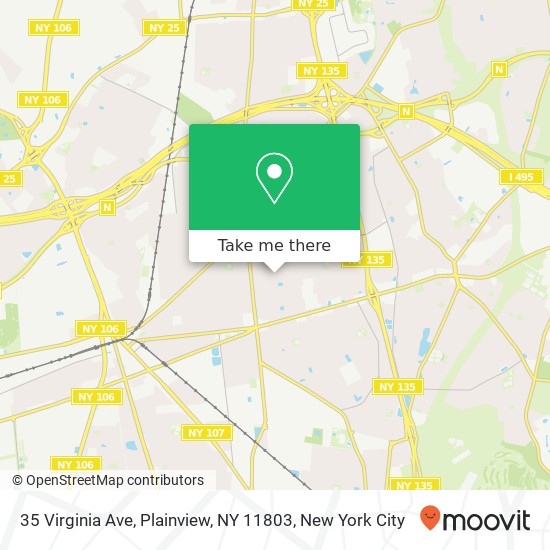 Mapa de 35 Virginia Ave, Plainview, NY 11803