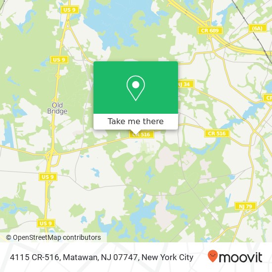 Mapa de 4115 CR-516, Matawan, NJ 07747