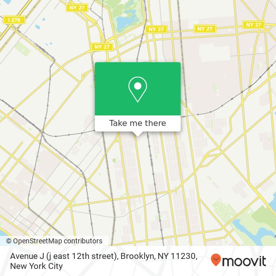 Mapa de Avenue J (j east 12th street), Brooklyn, NY 11230