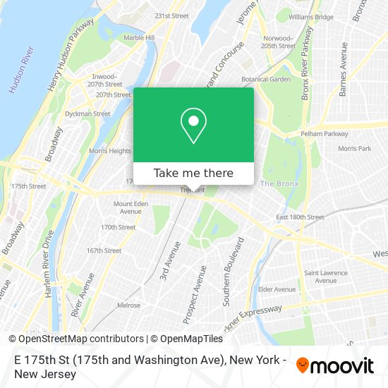 Mapa de E 175th St (175th and Washington Ave)