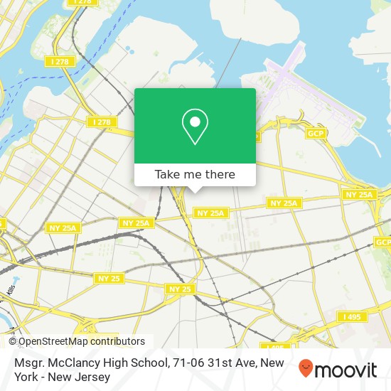 Msgr. McClancy High School, 71-06 31st Ave map