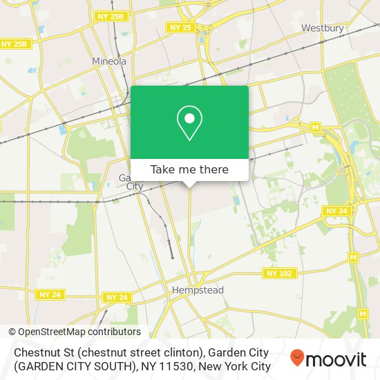 Mapa de Chestnut St (chestnut street clinton), Garden City (GARDEN CITY SOUTH), NY 11530