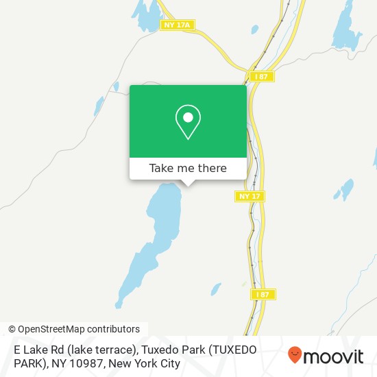 Mapa de E Lake Rd (lake terrace), Tuxedo Park (TUXEDO PARK), NY 10987