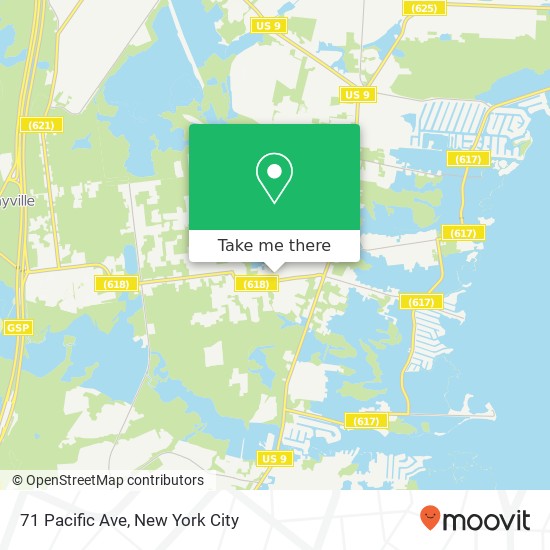 Mapa de 71 Pacific Ave, Bayville, NJ 08721