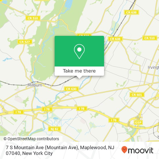 7 S Mountain Ave (Mountain Ave), Maplewood, NJ 07040 map