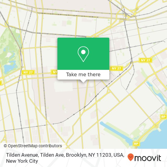 Mapa de Tilden Avenue, Tilden Ave, Brooklyn, NY 11203, USA