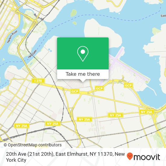 Mapa de 20th Ave (21st 20th), East Elmhurst, NY 11370