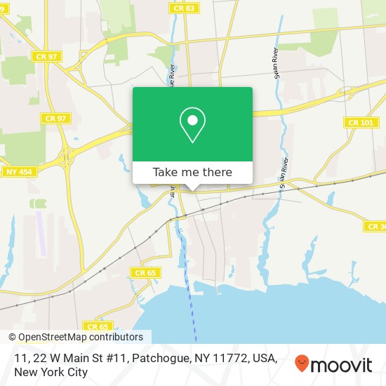 Mapa de 11, 22 W Main St #11, Patchogue, NY 11772, USA