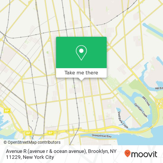 Mapa de Avenue R (avenue r & ocean avenue), Brooklyn, NY 11229