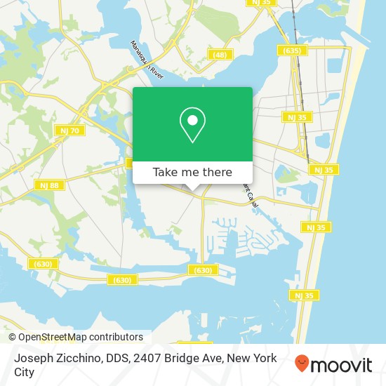 Mapa de Joseph Zicchino, DDS, 2407 Bridge Ave