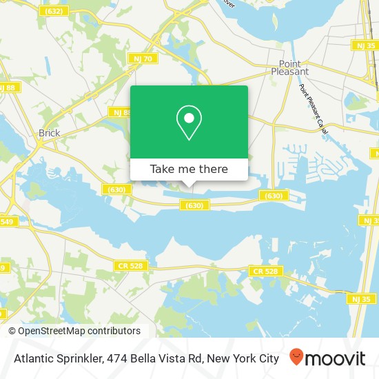 Mapa de Atlantic Sprinkler, 474 Bella Vista Rd