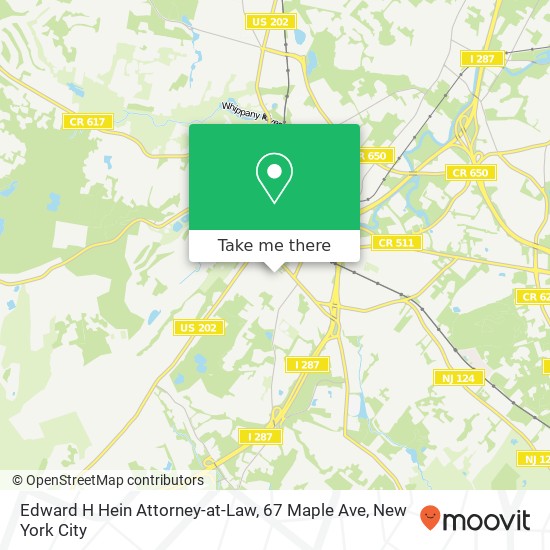 Edward H Hein Attorney-at-Law, 67 Maple Ave map