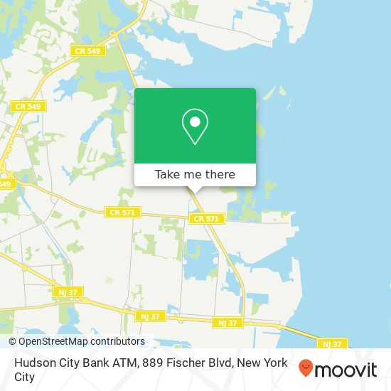 Mapa de Hudson City Bank ATM, 889 Fischer Blvd