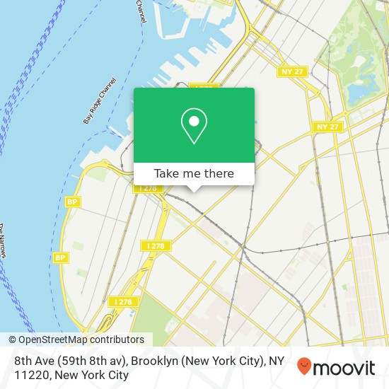 Mapa de 8th Ave (59th 8th av), Brooklyn (New York City), NY 11220