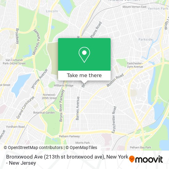 Bronxwood Ave (213th st bronxwood ave) map