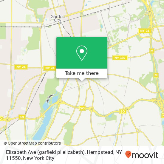 Mapa de Elizabeth Ave (garfield pl elizabeth), Hempstead, NY 11550