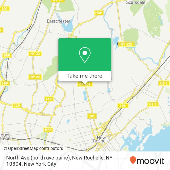 Mapa de North Ave (north ave paine), New Rochelle, NY 10804