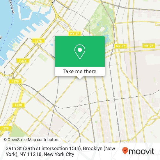 39th St (39th st intersection 15th), Brooklyn (New York), NY 11218 map