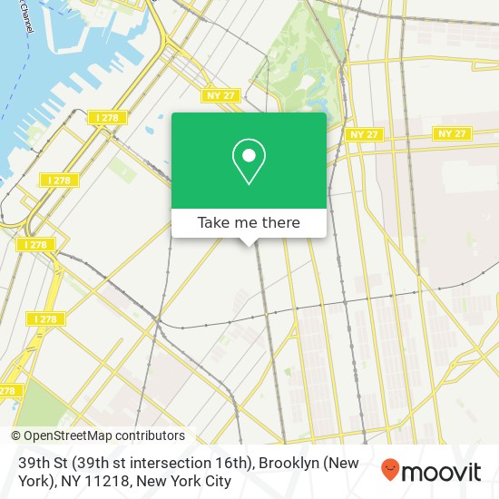 39th St (39th st intersection 16th), Brooklyn (New York), NY 11218 map