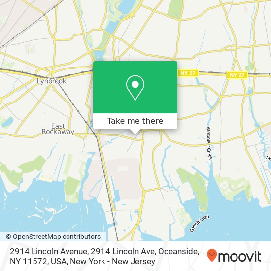 Mapa de 2914 Lincoln Avenue, 2914 Lincoln Ave, Oceanside, NY 11572, USA