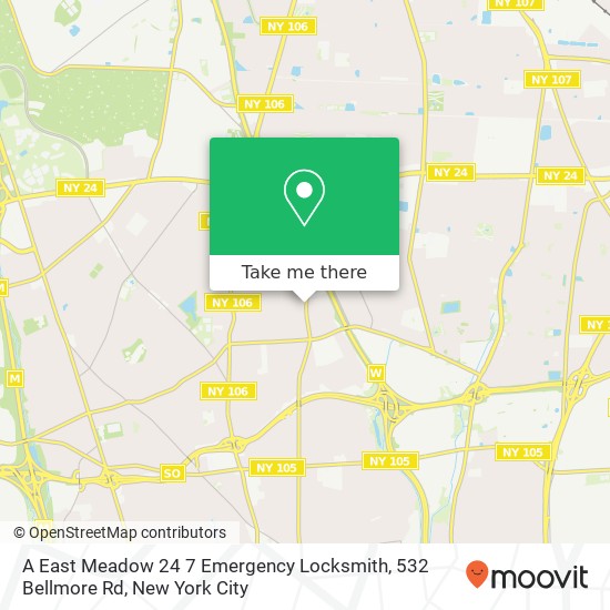 A East Meadow 24 7 Emergency Locksmith, 532 Bellmore Rd map