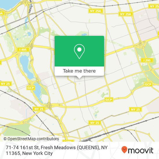 Mapa de 71-74 161st St, Fresh Meadows (QUEENS), NY 11365