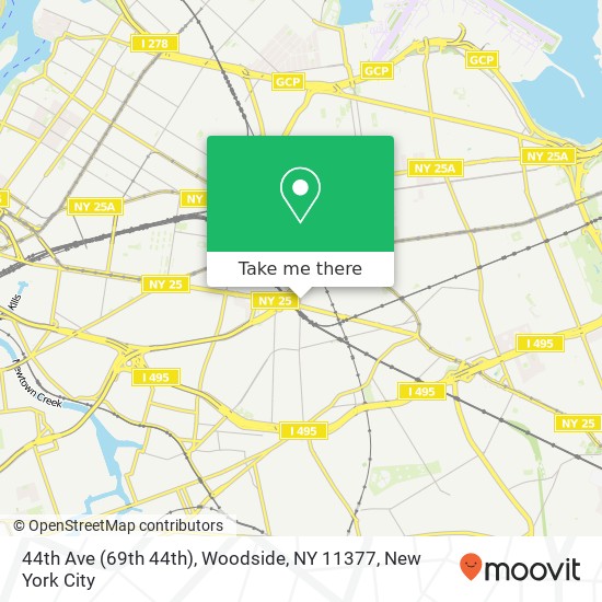 44th Ave (69th 44th), Woodside, NY 11377 map