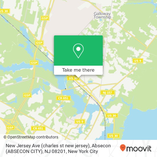 New Jersey Ave (charles st new jersey), Absecon (ABSECON CITY), NJ 08201 map