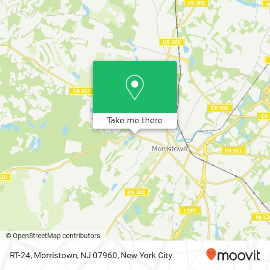 Mapa de RT-24, Morristown, NJ 07960