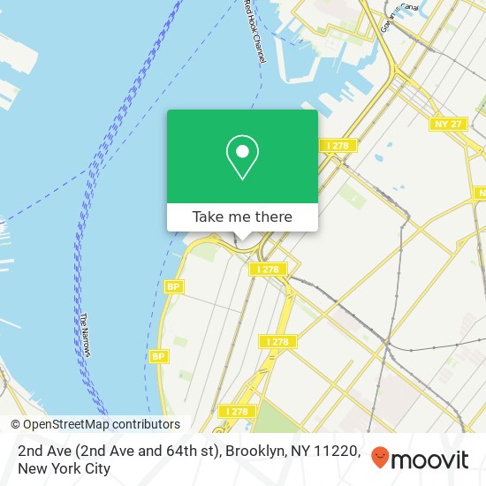 Mapa de 2nd Ave (2nd Ave and 64th st), Brooklyn, NY 11220