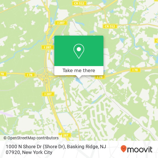 Mapa de 1000 N Shore Dr (Shore Dr), Basking Ridge, NJ 07920
