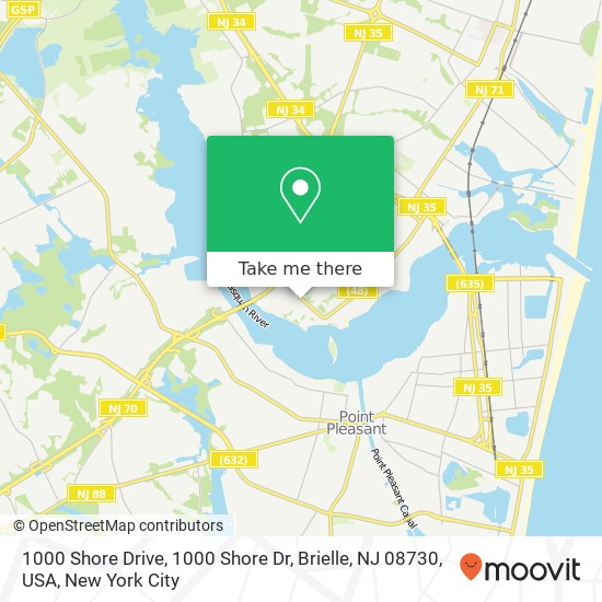 1000 Shore Drive, 1000 Shore Dr, Brielle, NJ 08730, USA map