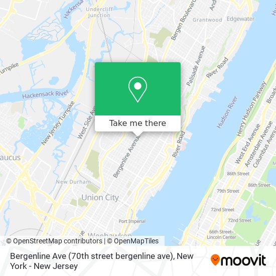 Bergenline Ave (70th street bergenline ave) map