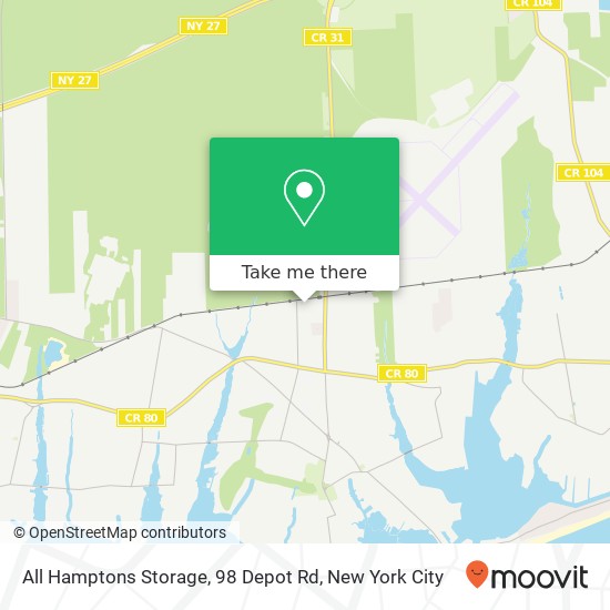 All Hamptons Storage, 98 Depot Rd map