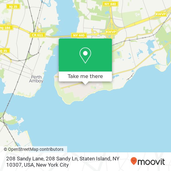 Mapa de 208 Sandy Lane, 208 Sandy Ln, Staten Island, NY 10307, USA