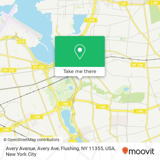 Avery Avenue, Avery Ave, Flushing, NY 11355, USA map