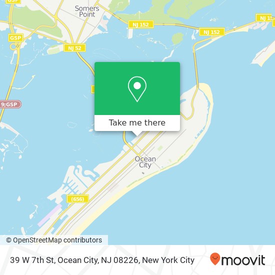 Mapa de 39 W 7th St, Ocean City, NJ 08226