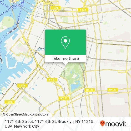 1171 6th Street, 1171 6th St, Brooklyn, NY 11215, USA map