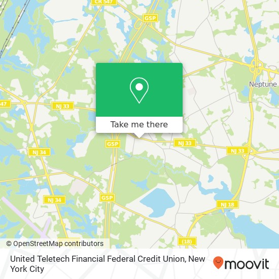 United Teletech Financial Federal Credit Union, 3636 State Route 33 map