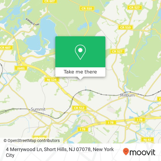 4 Merrywood Ln, Short Hills, NJ 07078 map
