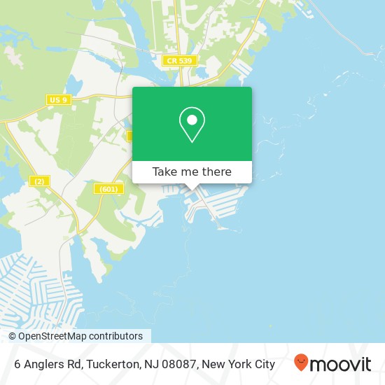 Mapa de 6 Anglers Rd, Tuckerton, NJ 08087