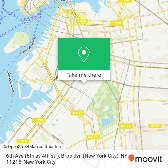 Mapa de 6th Ave (6th av 4th str), Brooklyn (New York City), NY 11215