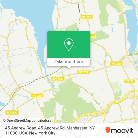 Mapa de 45 Andrew Road, 45 Andrew Rd, Manhasset, NY 11030, USA