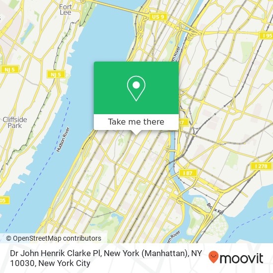 Dr John Henrik Clarke Pl, New York (Manhattan), NY 10030 map