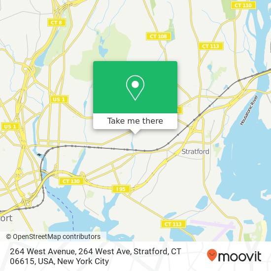 Mapa de 264 West Avenue, 264 West Ave, Stratford, CT 06615, USA