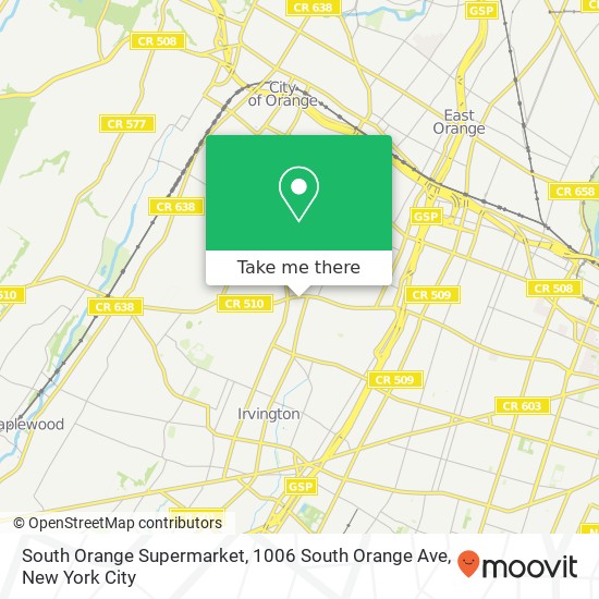 Mapa de South Orange Supermarket, 1006 South Orange Ave