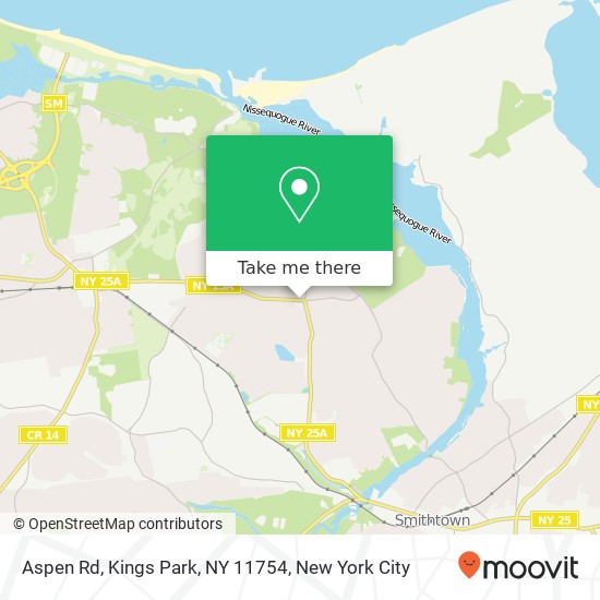 Mapa de Aspen Rd, Kings Park, NY 11754